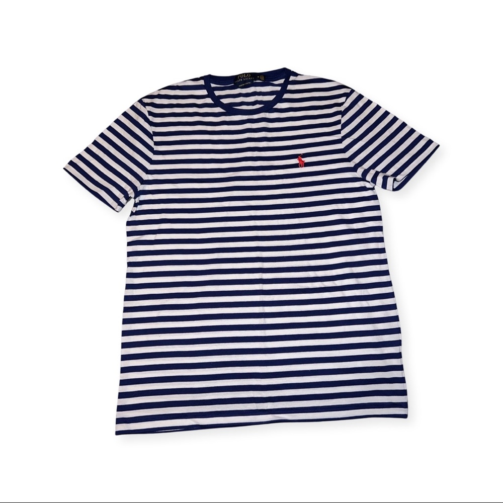 Strip slim fit polo t shirt